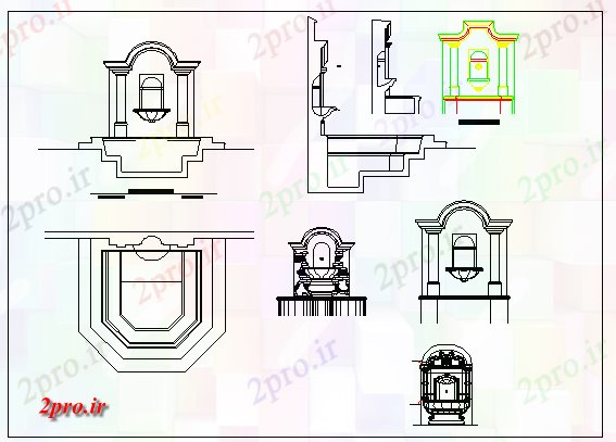 دانلود نقشه مسکونی  ، ویلایی ، آپارتمان  دروازه مقابل از معماری خانه پروژه (کد69160)