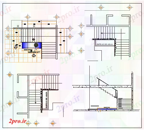 دانلود نقشه ورزشگاه ، سالن ورزش ، باشگاه جزئیات سطح آب از باغ  شنا   (کد69169)