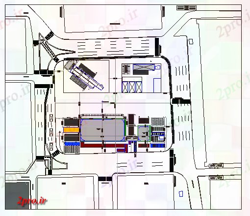 دانلود نقشه پارک - باغ عمومی محوطه سازی و ساختار جزئیات شهرستان باغ عمومی 42 در 167 متر (کد69192)
