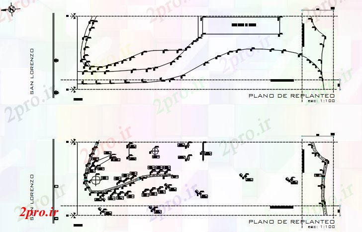 دانلود نقشه ساختمان اداری - تجاری - صنعتی پارکینگ اتومبیل طرحی جزئیات 12 در 32 متر (کد69302)