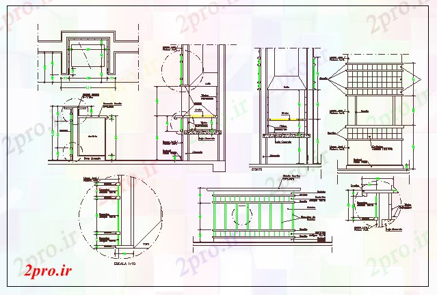 دانلود نقشه آشپزخانه کارخانه کباب سرخ جزئیات (کد69314)