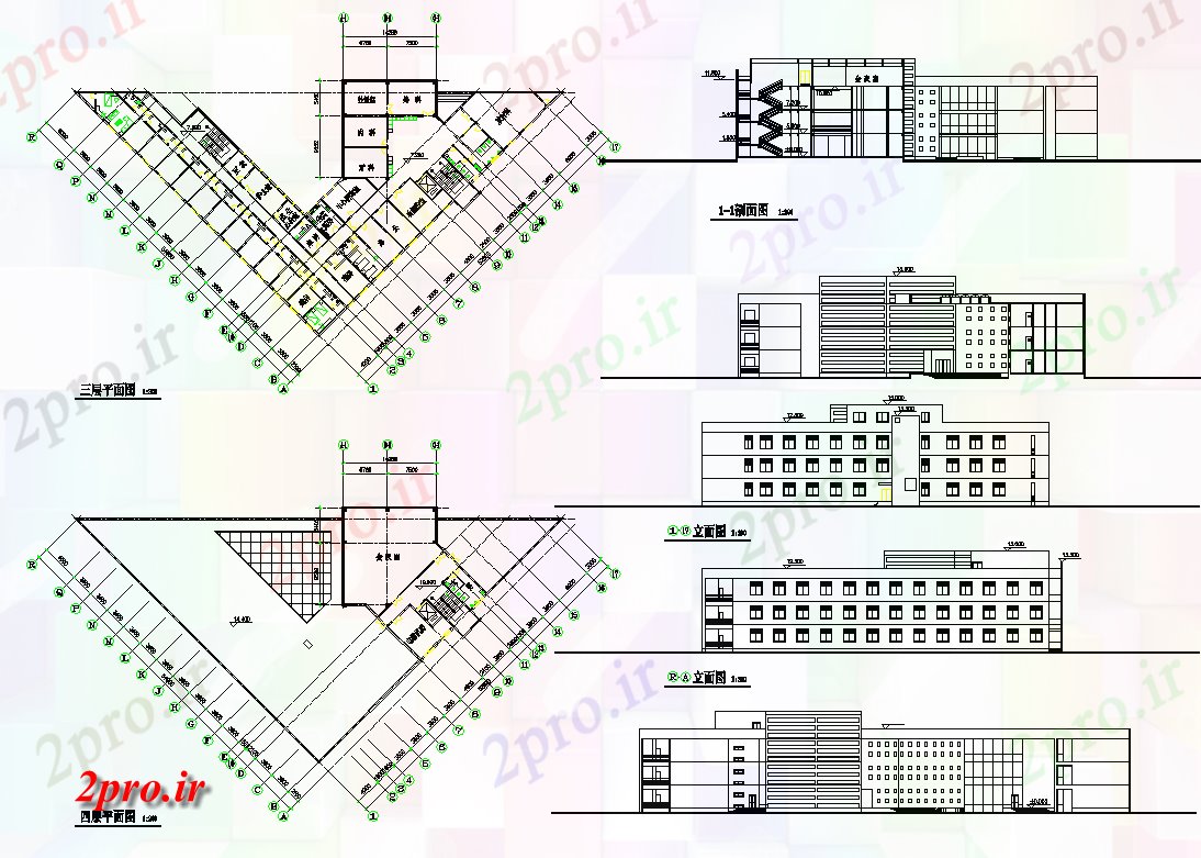 دانلود نقشه بیمارستان -  درمانگاه -  کلینیک متخصص چند پروژه معماری بیمارستان (کد69320)