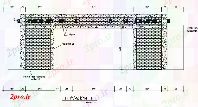 دانلود نقشه جزئیات ساخت و ساز نما از آجر جزئیات (کد69332)