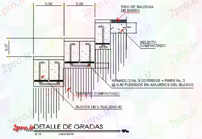 دانلود نقشه جزئیات ساخت و ساز تقویت پله جزئیات نما (کد69349)