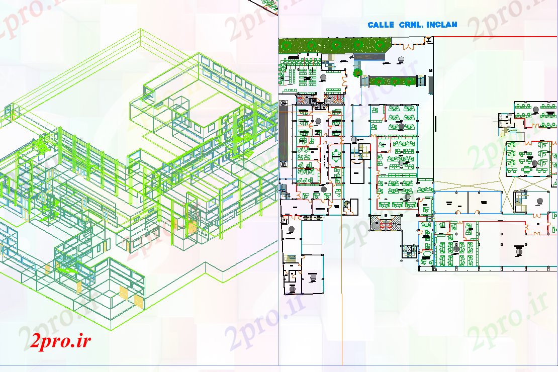 دانلود نقشه  ساختمان دولتی ، سازمانی  تریدی از ساختمان شهرداری (کد69351)