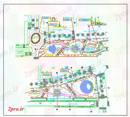 دانلود نقشه پارک - باغ    عمومی محوطه سازی کلمبیا پارک عمومی جزئیات (کد69382)