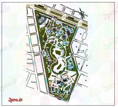 دانلود نقشه پارک - باغ    عمومی کودکان پارک تفریحی محوطه سازی جزئیات  (کد69431)