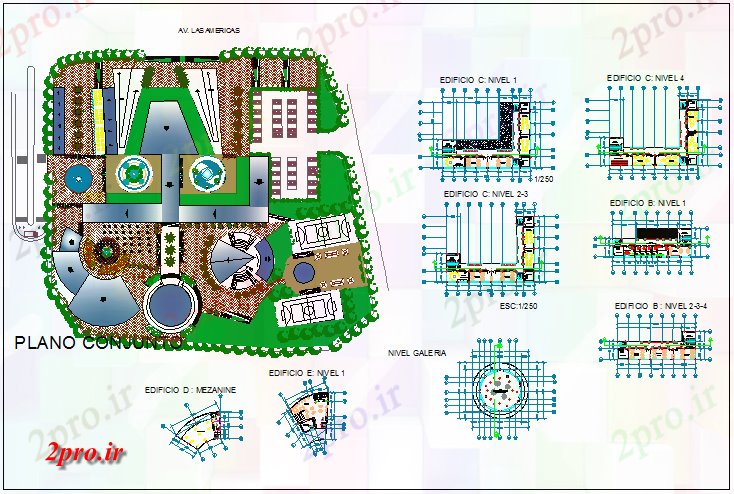 دانلود نقشه پارک - باغ    عمومی شهری فرهنگی معماری پارک پروژه (کد69502)