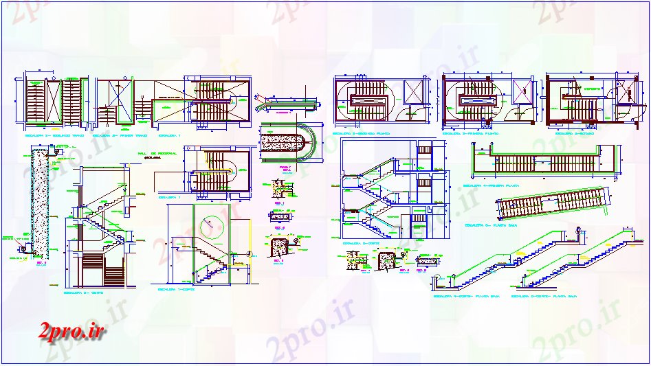 دانلود نقشه جزئیات ساختار برنامه و بخش نظر پله با جزئیات ساختاری (کد69524)