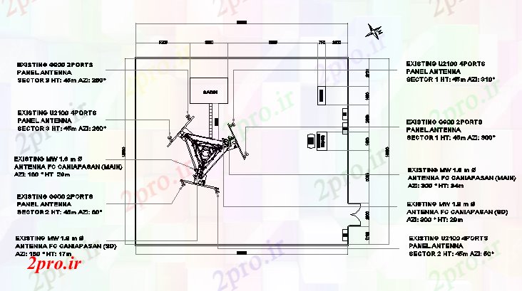 دانلود نقشه معماری جزئیات کابین الکتریکی سه برج پا (کد69579)