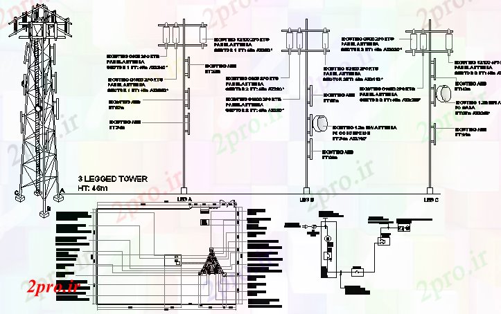 دانلود نقشه معماری جزئیات نصب و راه اندازی برق با کابین و کابل جزئیات  (کد69592)