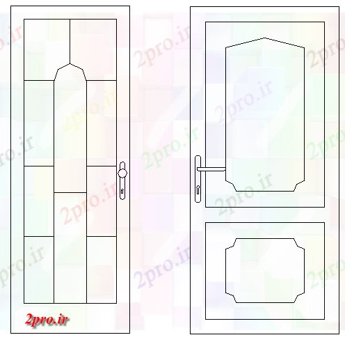 دانلود نقشه جزئیات طراحی در و پنجره  تک درب بلوک طراحی جزئیات (کد69612)