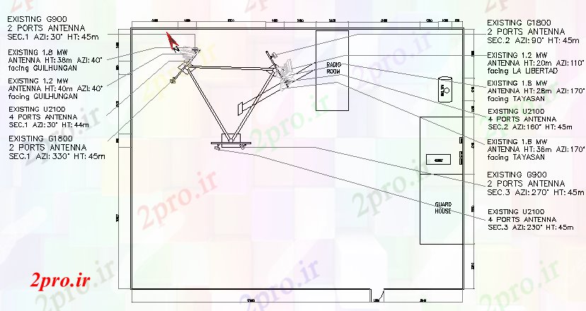 دانلود نقشه معماری جزئیات کابین با نصب و راه اندازی برق برج (کد69620)