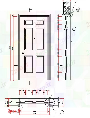 دانلود نقشه درب و پنجره تنها جزئیات نصب و راه اندازی درب خانه (کد69621)