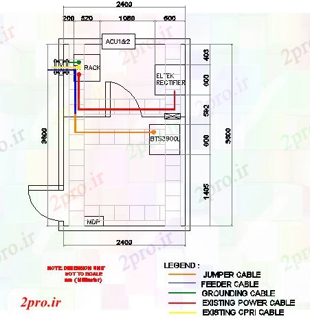 دانلود نقشه معماری جزئیات پانل کابل با ساختار کابین برج برق (کد69642)