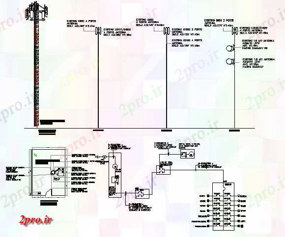 دانلود نقشه معماری سه پا برج SST نصب و راه اندازی برق جزئیات (کد69643)