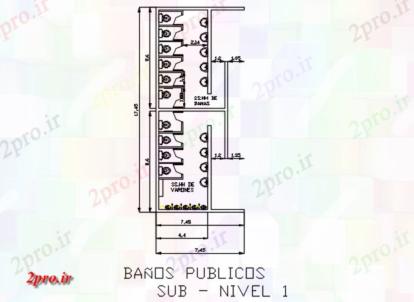 دانلود نقشه آشپزخانه WC عمومی طرحی جزئیات (کد69660)