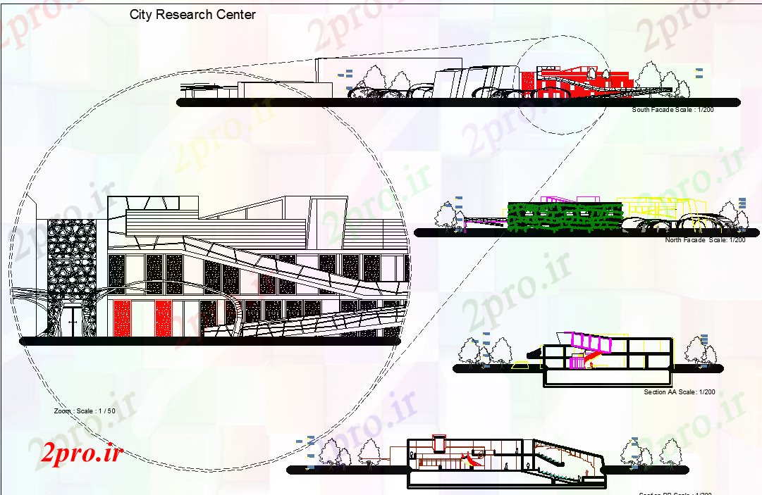 دانلود نقشه ساختمان دولتی ، سازمانی تحقیقات شهرستان بخش مرکز با نما 33 در 69 متر (کد69713)