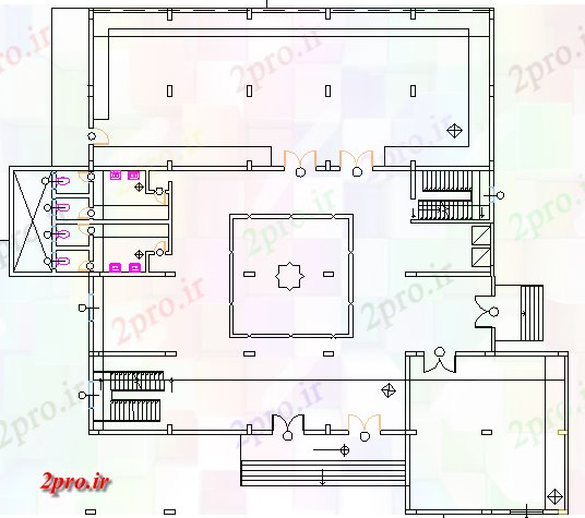 دانلود نقشه مسکونی ، ویلایی ، آپارتمان طبقه همکف چاپ تک خانواده خانه 54 در 57 متر (کد69762)