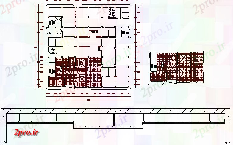 دانلود نقشه مسکونی ، ویلایی ، آپارتمان یک خانواده ساختار خانه چاپ و پرتو جزئیات 63 در 64 متر (کد69773)