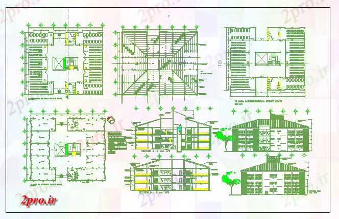 دانلود نقشه دانشگاه ، آموزشکده ، مدرسه ، هنرستان ، خوابگاه - چند طبقه مدرسه شهری معماری دقیق پروژه 30 در 35 متر (کد69944)