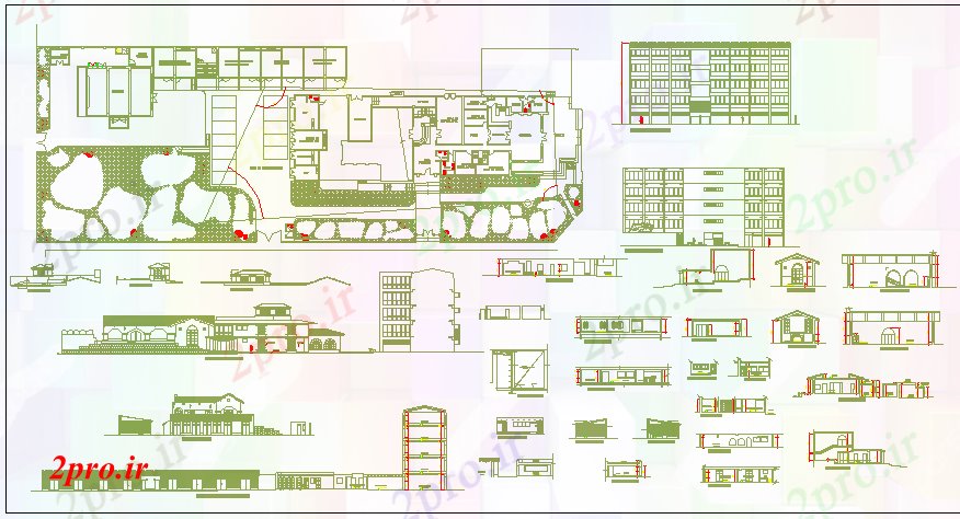 دانلود نقشه دانشگاه ، آموزشکده ، موسسه - دانشکده معماری و برنامه ریزی 38 در 124 متر (کد69955)