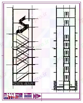 دانلود نقشه  جزئیات آسانسور و   بخش پله طراحی  (کد69975)