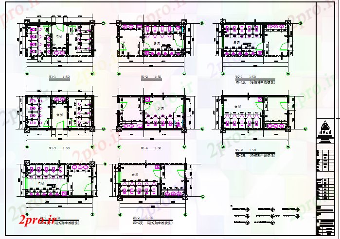دانلود نقشه بلوک حمام و توالتمعماری حمام و توالت طراحی (کد69979)