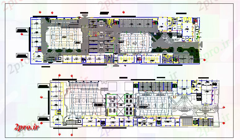 دانلود نقشه دانشگاه ، آموزشکده ، موسسه - طرحی طبقه از کولاژ ساخت 40 در 146 متر (کد70014)