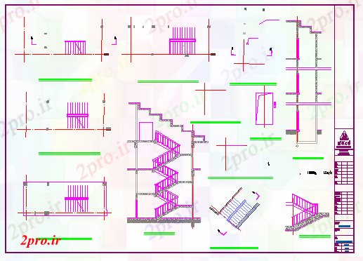دانلود نقشه  جزئیات آسانسور و   پله داخلی،   طراحی (کد70039)
