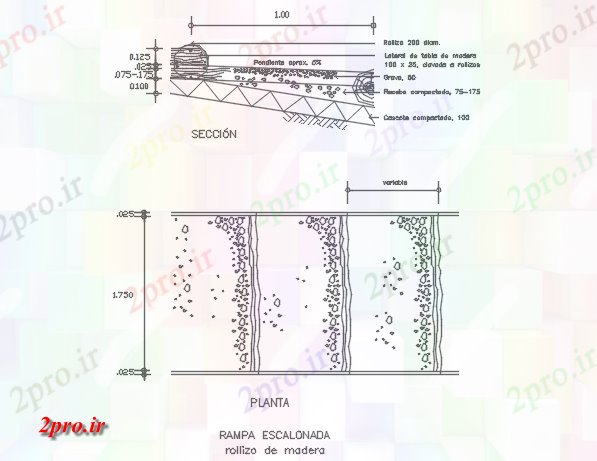 دانلود نقشه جزئیات ساخت و ساز رمپ   (کد70098)