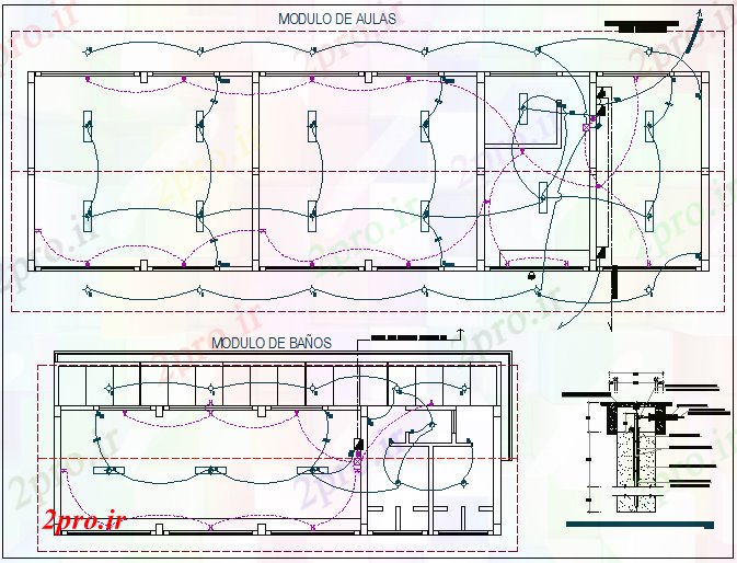 دانلود نقشه معماری  ساخت و ساز از کلاس درس مدرسه با  جزئیات (کد70166)