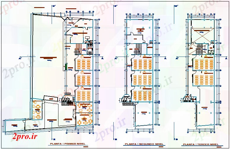 دانلود نقشه دانشگاه ، آموزشکده ، موسسه - مرکز آموزش طرحی طبقه 33 در 39 متر (کد70209)