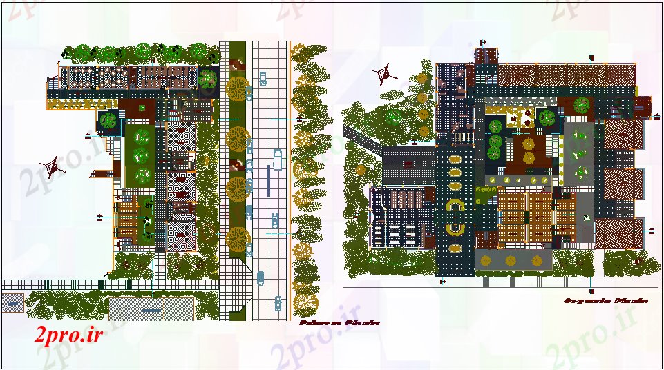 دانلود نقشه دانشگاه ، آموزشکده ، موسسه - مرکز آموزش اول و طبقه دوم 50 در 55 متر (کد70263)