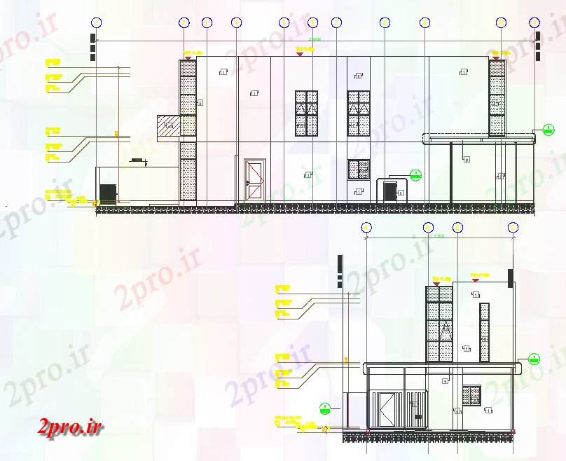 دانلود نقشه مسکونی  ، ویلایی ، آپارتمان  نما خانه و بخش  جزئیات (کد70377)