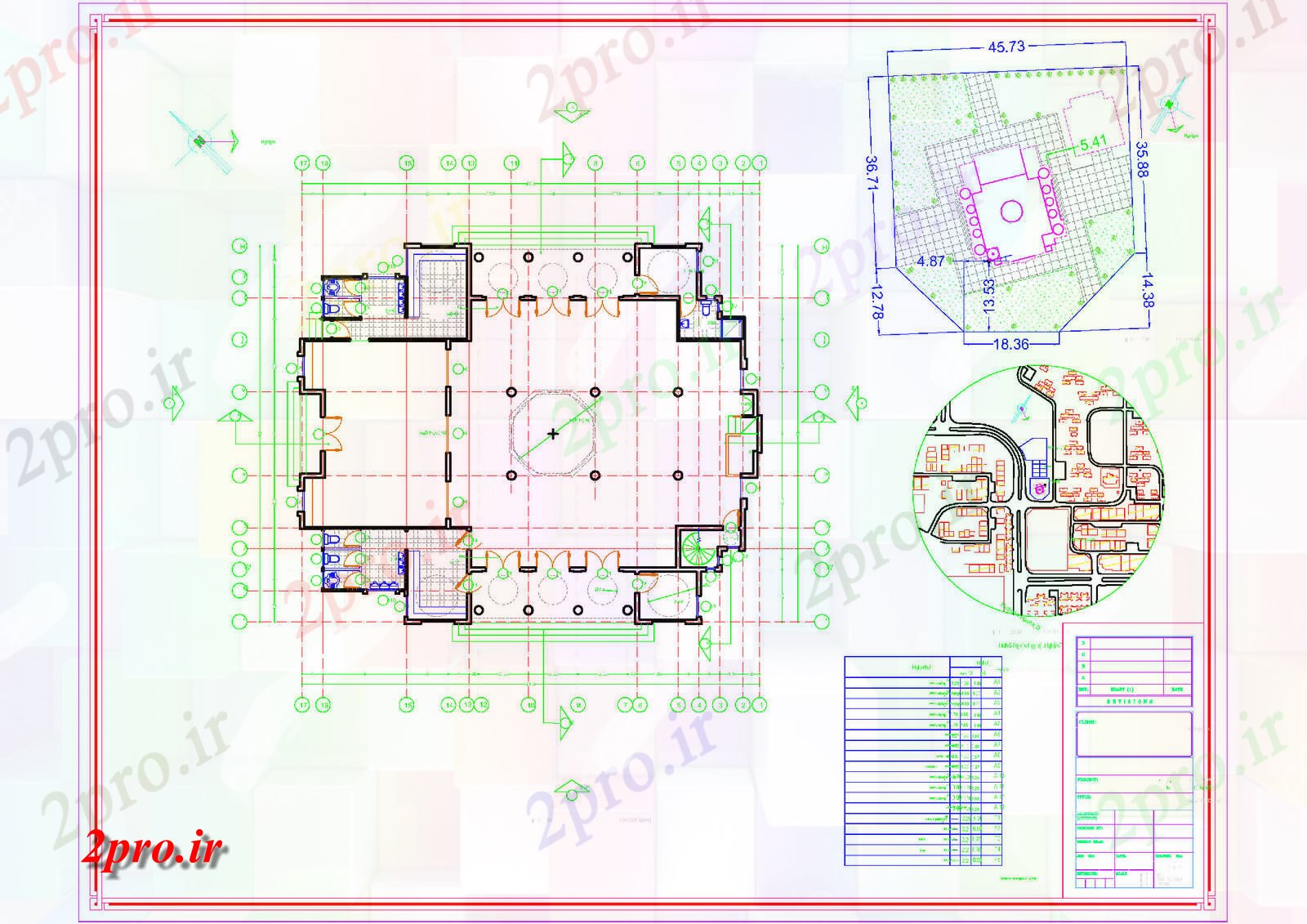 دانلود نقشه کلیسا - معبد - مکان مذهبی Mosque_Plan (کد70431)