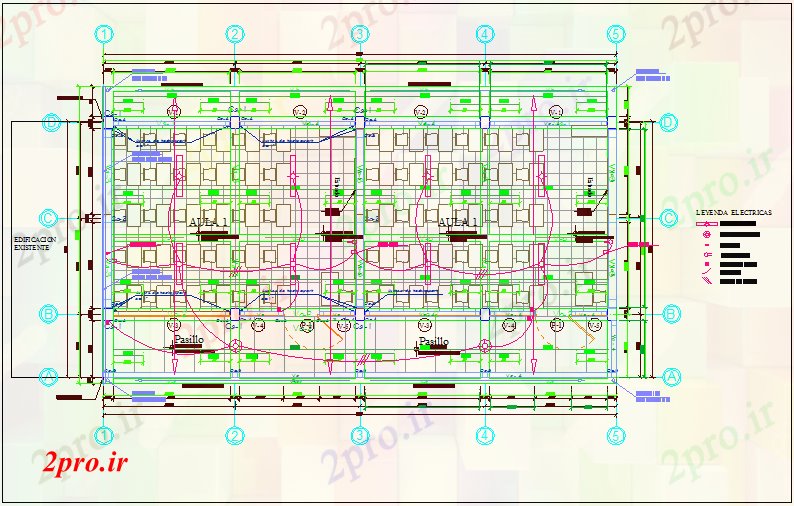 دانلود نقشه معماری طرحی های الکتریکی، افسانه ای آن کلاس آموزش مرکز (کد70447)