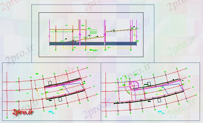 دانلود نقشه  جزئیات آسانسور و    بخش طراحی خودرو رمپ طراحی  (کد70483)