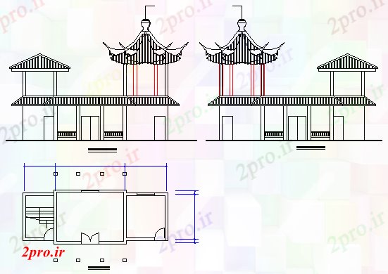 دانلود نقشه مسکونی  ، ویلایی ، آپارتمان  نما خانه کوچک طراحی (کد70488)