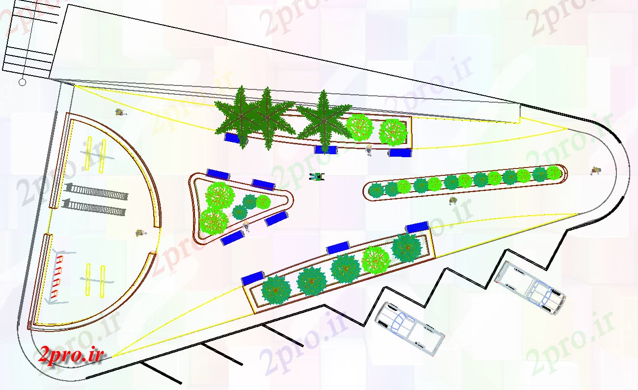 دانلود نقشه پارک - باغ    عمومی در فضای باز پارک کودکان و نوجوانان زمین بازی پلان جزئیات (کد70526)