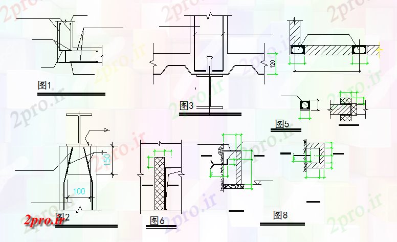 دانلود نقشه پلان مقطعی جزئیات ساختار در   (کد70531)