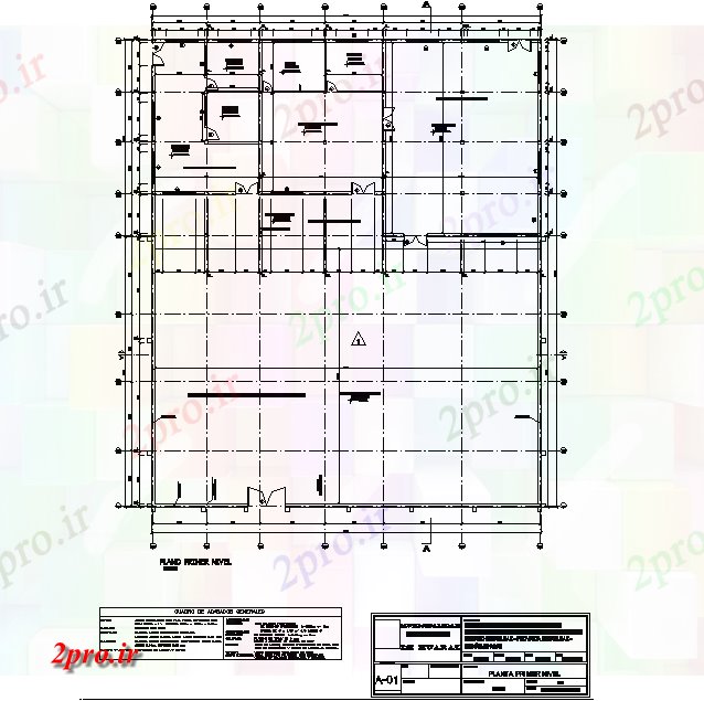 دانلود نقشه ساختمان اداری - تجاری - صنعتی کار طراحی جزئیات 30 در 35 متر (کد70588)