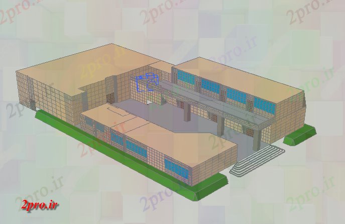 دانلود نقشه دانشگاه ، آموزشکده ، مدرسه ، هنرستان ، خوابگاه -  مدرسه ساخت و ساز 3  جزئیات (کد70589)