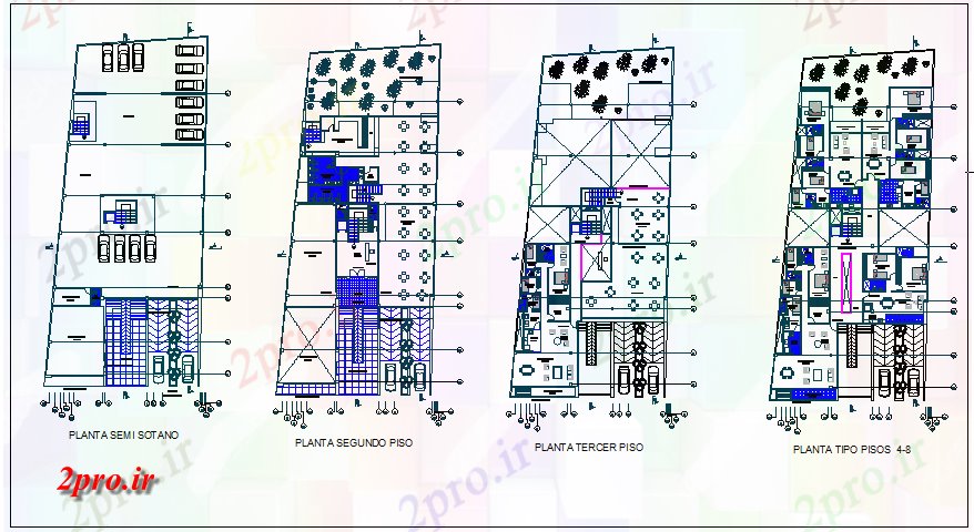 دانلود نقشه ساختمان اداری - تجاری - صنعتی دفتر طرحی ساختمان جزئیات fileq 22 در 40 متر (کد70599)