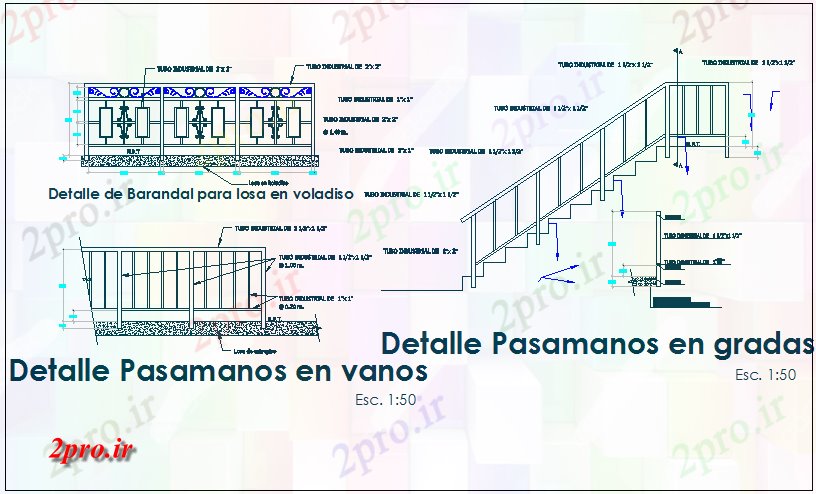 دانلود نقشه جزئیات ساختار جزئیات ساختار HANDRAILING و بالکن طرحی نما  جزئیات  (کد70619)