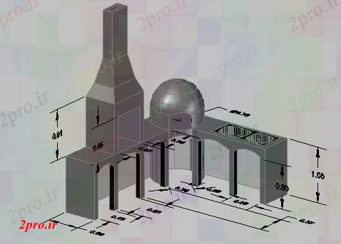 دانلود نقشه آشپزخانه  تریدی از آشپزخانه داخلی (کد70626)