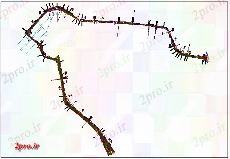 دانلود نقشه پارک - باغ    عمومی پارک باغ  در منطقه مرزی جزئیات (کد70672)
