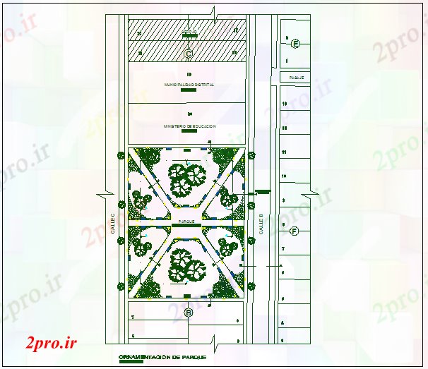 دانلود نقشه ساختمان اداری - تجاری - صنعتی ساختمان تجاری بالای صفحه جزئیات 15 در 19 متر (کد70676)