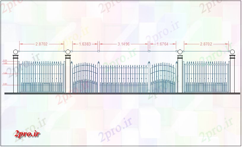 دانلود نقشه باغ پارک ساختار شمشیربازی مرز  جزئیات (کد70740)