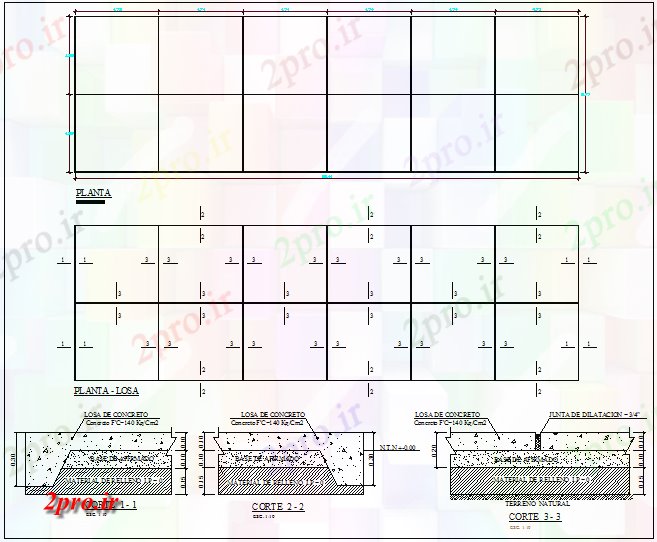 دانلود نقشه پلان مقطعی  جزئیات ساختار طرحی طبقه دال و بخش    (کد70836)